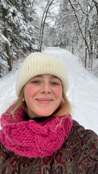 A selfie of Karleen in the snow